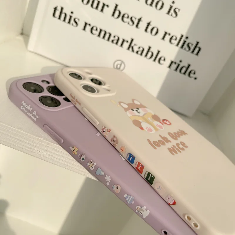 

2021 High Quality Cartoon Dog Cover Case For iPhone 12 12Pro 12min 12ProMax 11 11Pro 11PROMAX SE2020 7 8 7Plus 8Plus XR XSMAX X