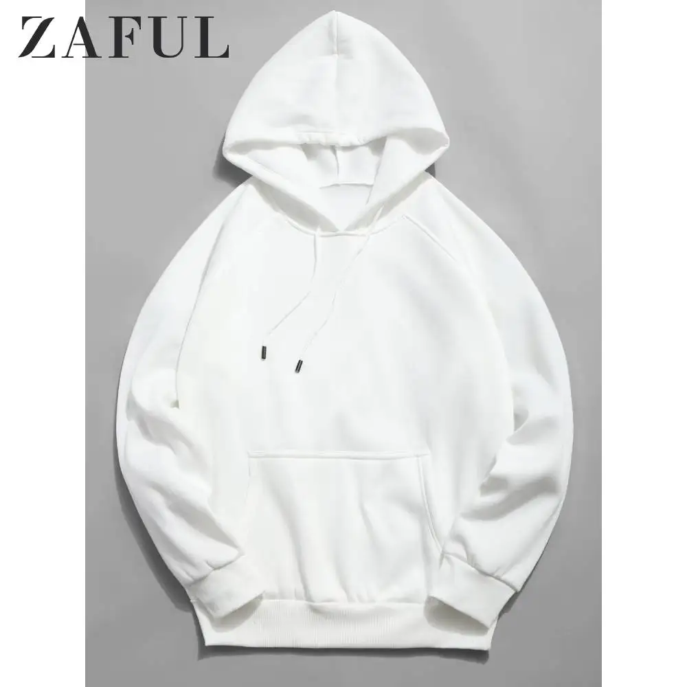 ZAFUL базовый Повседневный однотонный цветной чехол с карманом флисовая толстовка