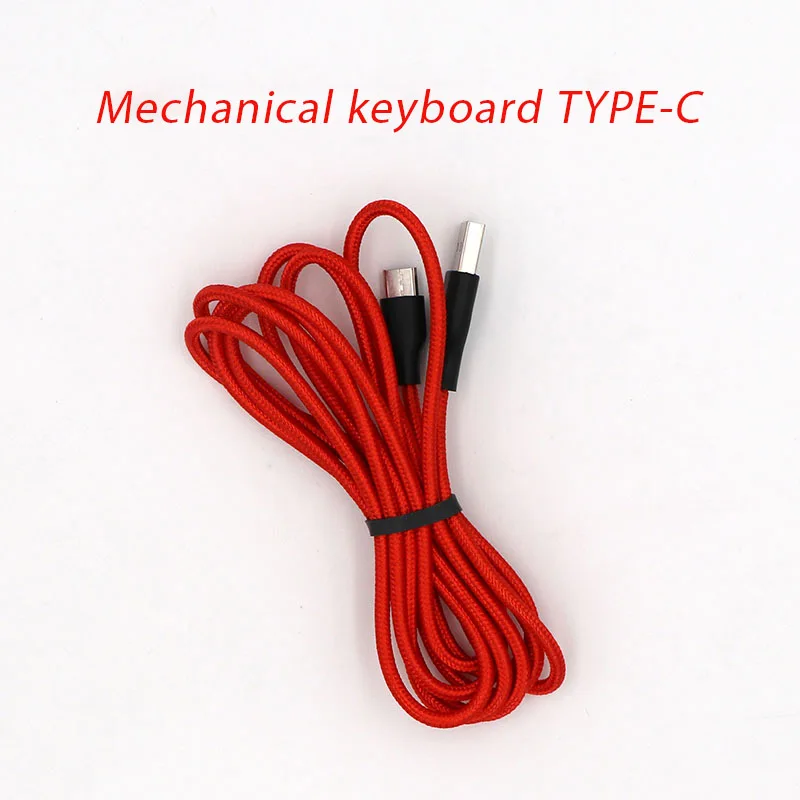 

Type-c Data Cable For Mechanical Keyboard USB Red Black Blue Color Gray Cable