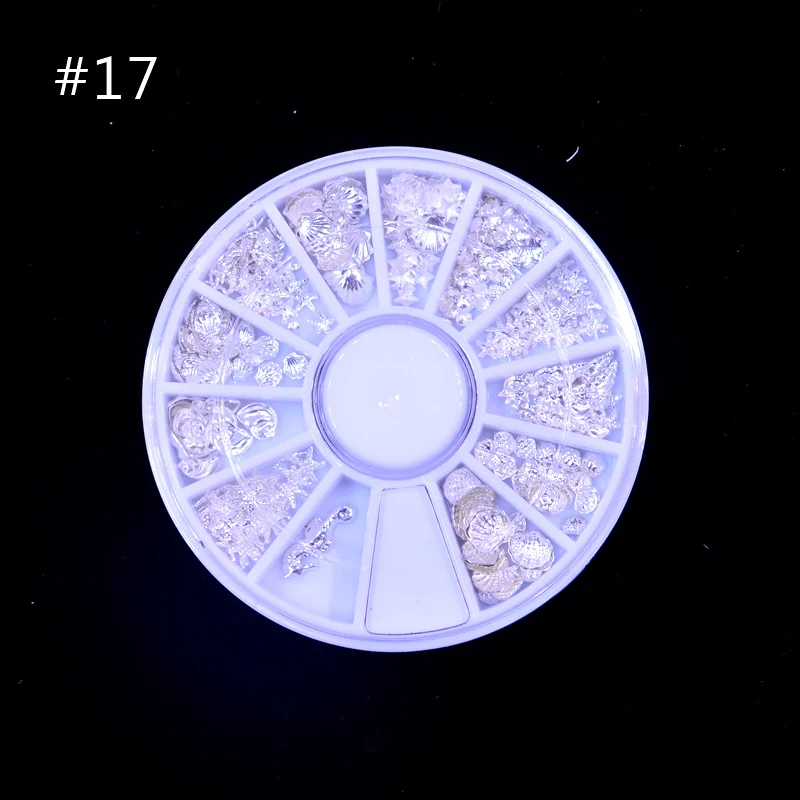 

ZKO Multi Size Glass Rhinestones Mixed Colors Flat-back AB Colors 3D Charms DIY Tips Manicure Nail Art Decorations In Wheel