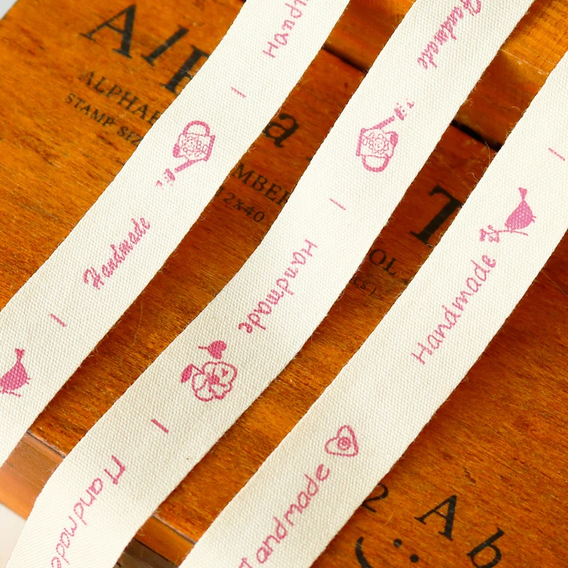 Ярко розовая хлопковая лента ручной работы цветок птица 15 мм x 100 м тканевая для