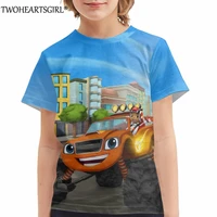 anime t shirt blaze and the monster machines printed funny tshirt new summer children cartoon tee tops short sleeve for kids boy