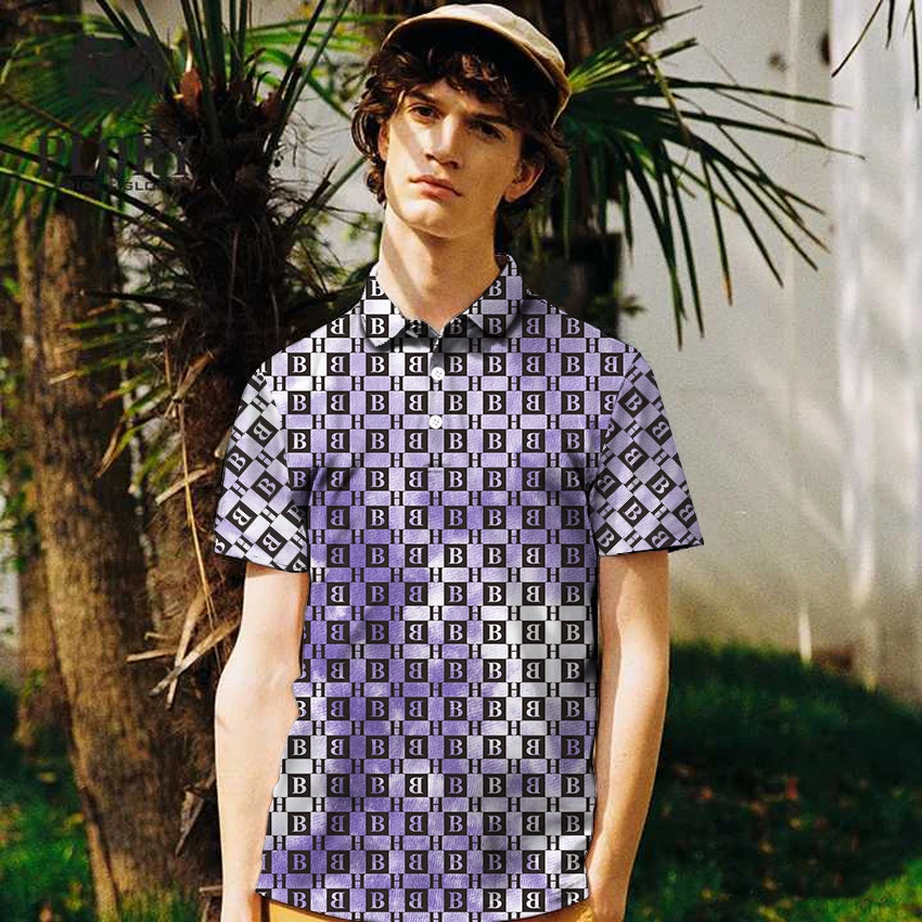 

2021 summer polo shirt men's foreign slim fit letter short sleeve shirt Casual Short Sleeve Shirt