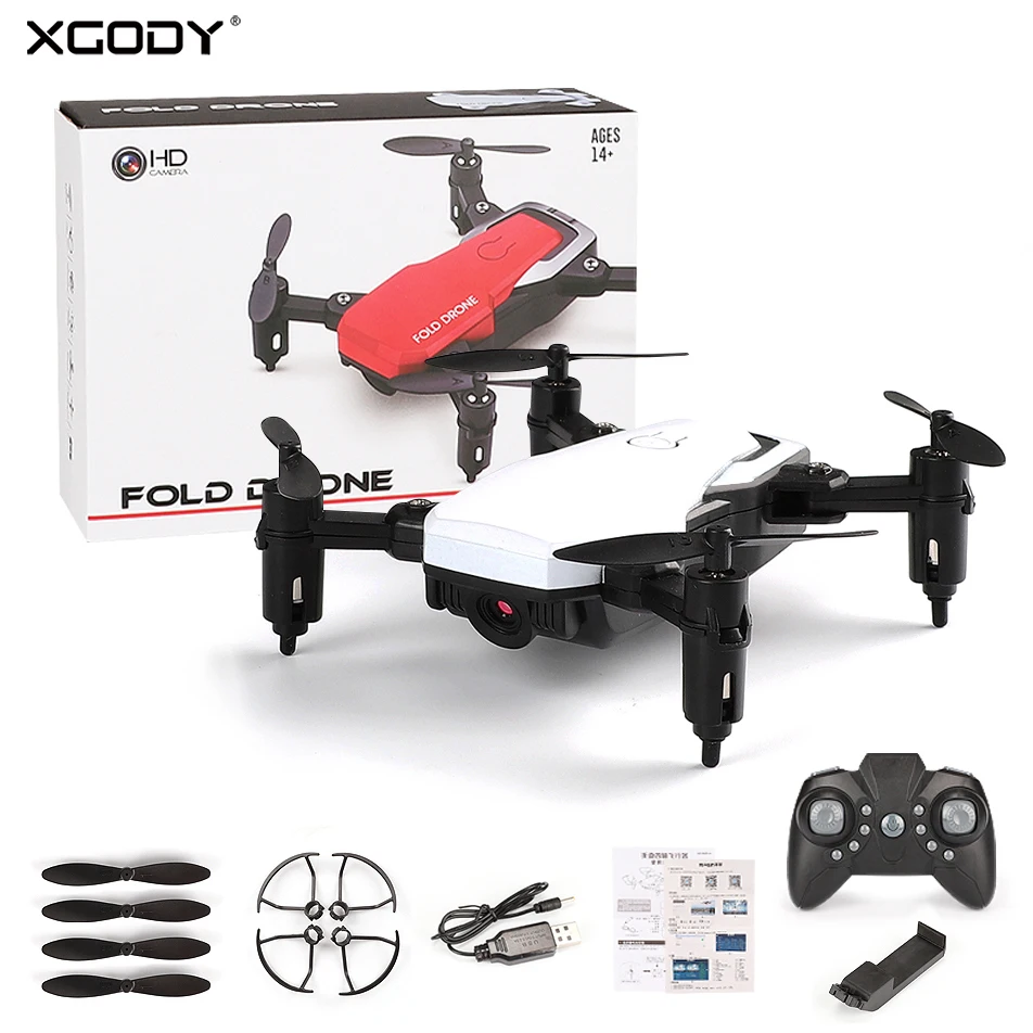 XGODY мини складной Радиоуправляемый квадрокоптер с 720P HD камерой 2,4G wifi FPV RC Дрон 3D переворачивает самолет высота удержания Радиоуправляемый вертолет