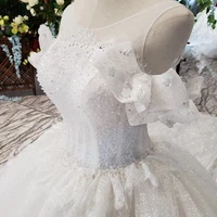 BGW HT42114 Princess Wedding Dresses With Train O-neck Off Shoulder Ball Gown Like White Wedding Gowns Vestido De Noiva Simples