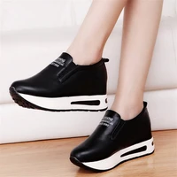 heels 5cm sports shoe fashionable womens sneakers black white shoes woman sport loafers new platform tenis casuales para mujer