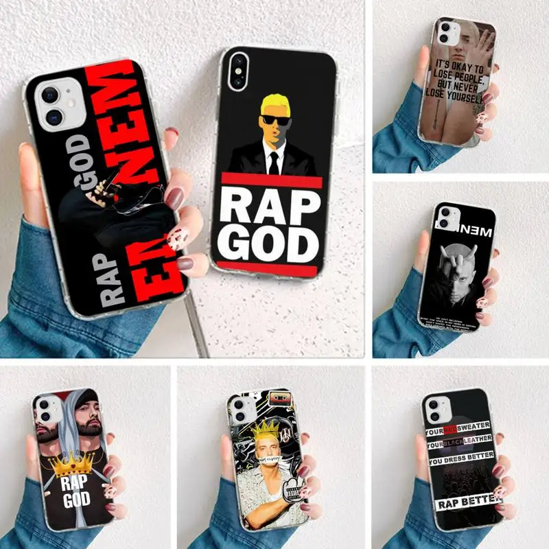 Роскошный чехол для телефона Eminem 8 Mile Rap God iphone 12 pro max 11 XS MAX 7 6 6S Plus X 5S SE 2020 XR|Бамперы| |
