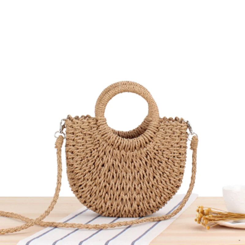 

2021 New High-Quality Fashion Woven Straw Bag Pure Color Casual Handbag Niche Design Bag Summer Beach Vacation Bag