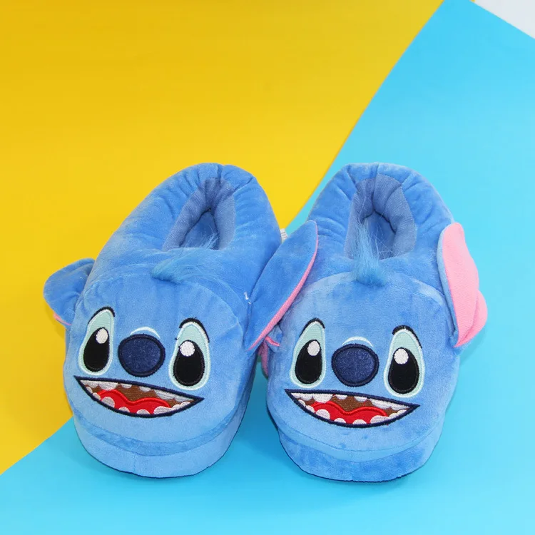 Теплые домашние тапочки Smile Stitch плюшевые с мультяшным рисунком для дома подарок