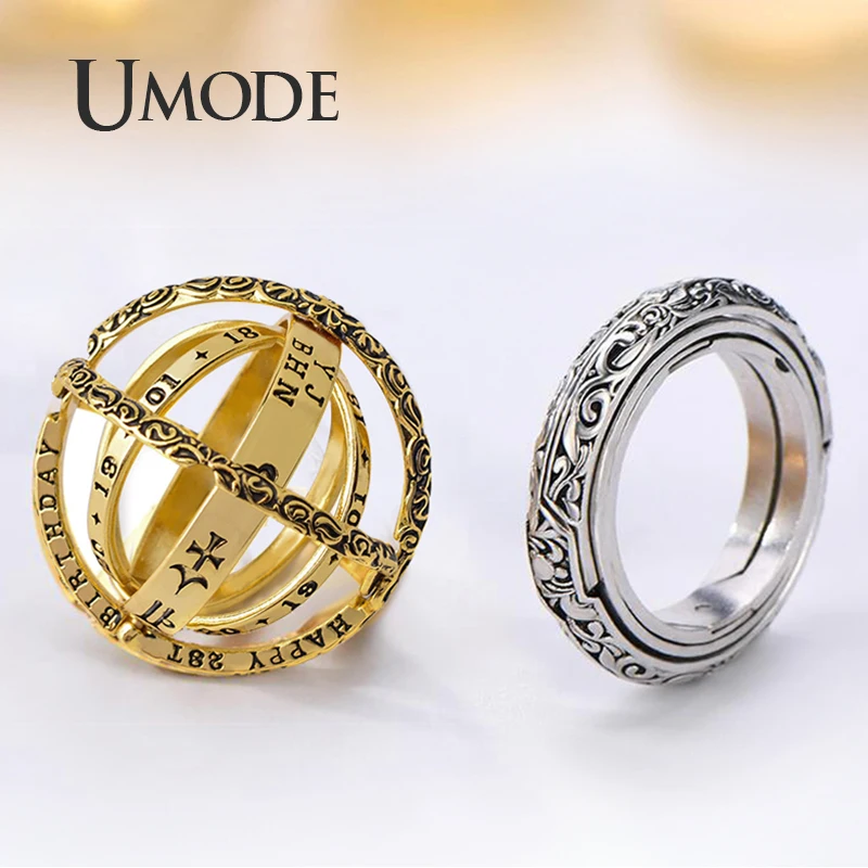 UMODE винтажное астрономическое кольцо с шариком для мужчин и женщин космическое