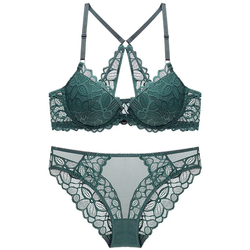 

EUSHEY Front Closure Sexy Lingerie Women New Bra And Panty Set Underwire Push Up Brief Sets Female Lace Unerwear Two Piece Set