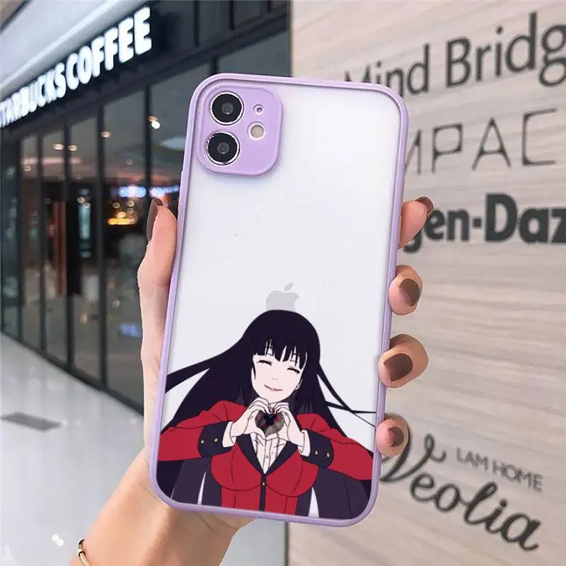 

Kakegurui Jabami Yumeko Phone Case purple matte transparent For iPhone 7 8 x xs xr 11 12 pro plus max mini Clear Funda