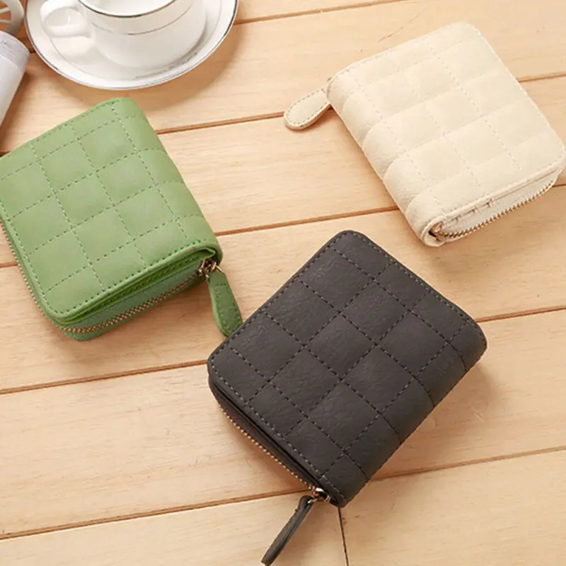 Женский кошелек из искусственной кожи складной на молнии мини-сумка клатч