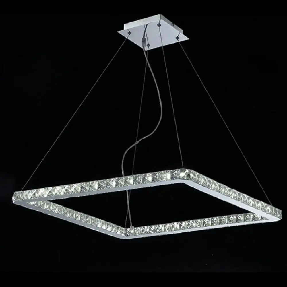 AC100-240V 20/40/60/80cm Squre LED Pendant lights Modern Crystal Lampshade Lustres hanging lamparas colgantes luminaire New