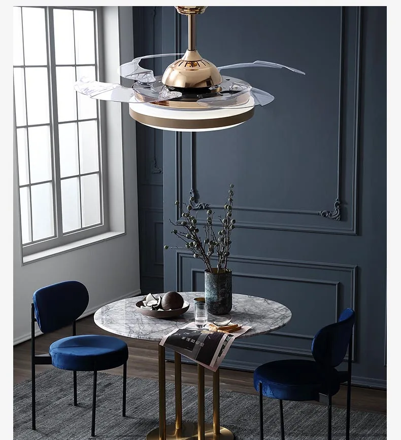 Потолочный вентилятор светильник невидимый для гостиной столовой спальни дома