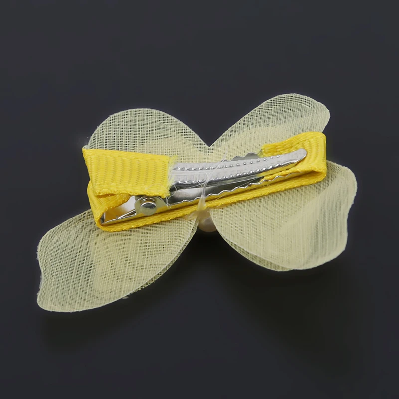 10 шт./лот заколки для волос ярких цветов с милым бантом-бабочкой бусинами