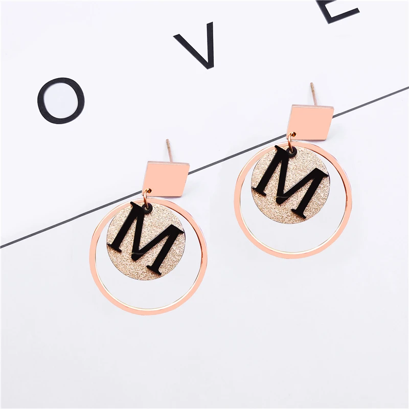 Новое поступление изящные серьги M висячие с рисунком для женщин и девушек