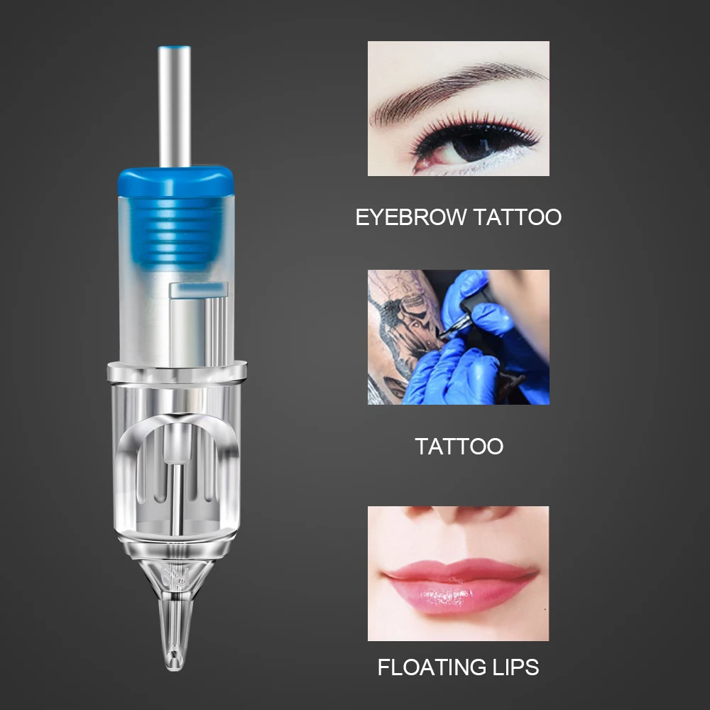 20PCS Tattoo Cartridge Needle 3/5/7/9/11/14RS Disposable Semi-Permanent Eyebrow Lip Makeup Cartridge Needles for Tattoo Machine