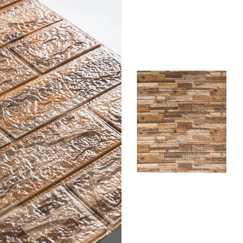 

10pcs 3D Brick Wall Sticker DIY Wallpaper for Living Room Bedroom TV Wall Waterproof Self-Adhesive Foam Plastic Wall Stickers