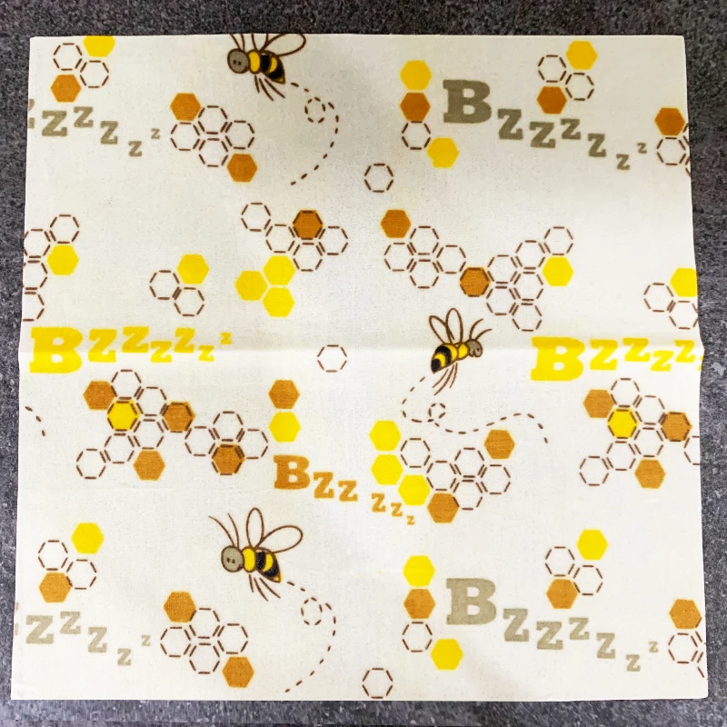 Bees1PC L Пчелиный воск обертка Экологичная многоразовая пищевая обертка устойчивая пчелиный воск обертка для хранения пищевых продуктов Органическая обертка Замена для сэндвича - Цвет: Bees1PC L