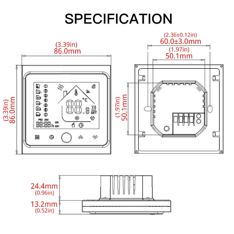 

WiFi Centrale Airconditioning Thermostaat Temperatuurregelaar Ventilator Coil Unit Werkt Alexa Echo Google Thuis 2 Pijp Tuya