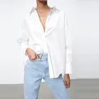 Женская блузка с длинным рукавом, на пуговицах