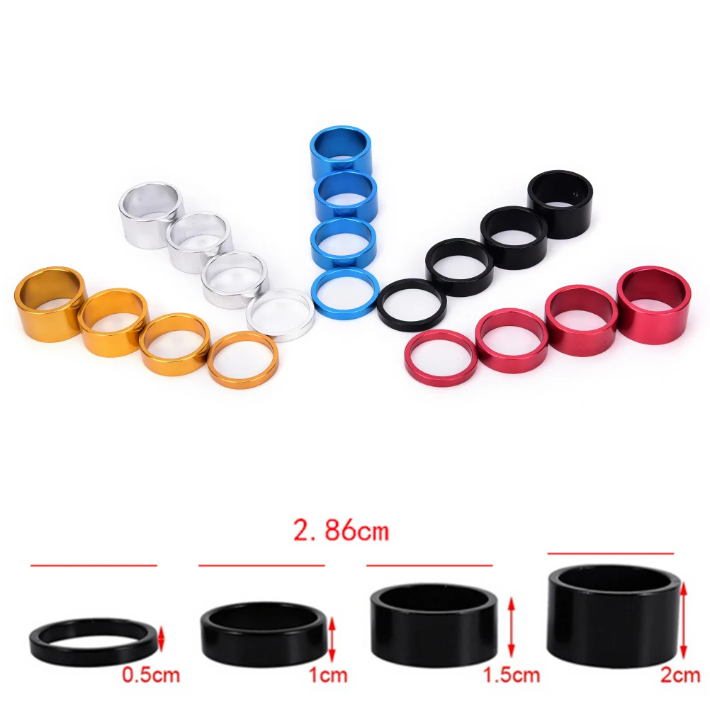 

4pcs 5/10/15/20mm Aluminum Alloy Headset Stem Spacer Fork Washer Cap For Road Bike Cycling