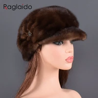 fashion mink fur cap for women real natural whole fur hat top accessories warm in russian winter fur hats for lady