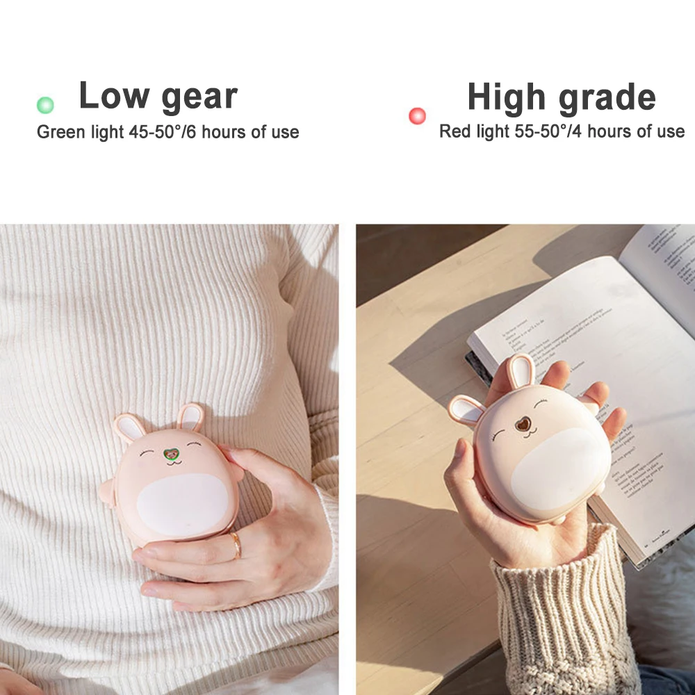 6000 мАч 2 в 1 милый USB Перезаряжаемый ручной обогреватель карманный портативный