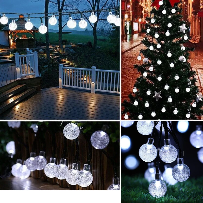 Светодиодный шар с пузырьками 12 м водонепроницаемый на солнечной энергии для