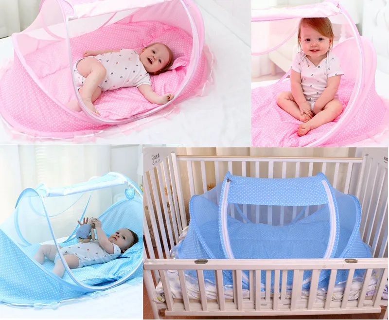 Portable Baby Mosquito Nets Bed for Children Zipper Folding Baby Bedding Crib Netting Summer Protect Tent Bedding