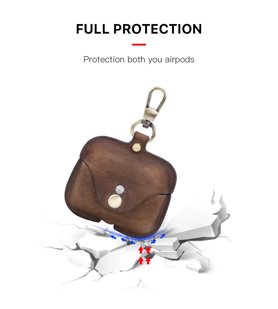 Роскошный чехол из натуральной коровьей кожи airpods Pro apple fundas auriculares inalambricos airpod 3 чехол с брелком для ключей