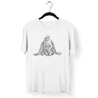 Футболка женская с коротким рукавом, топ с мультяшным принтом Дамбо, удобная рубашка, Всесезонная одежда, лето