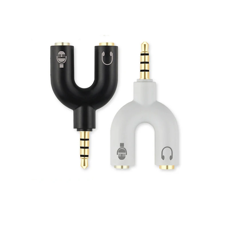 Разветвитель 3 5 мм U образный переходник для стереозвука микрофона наушников