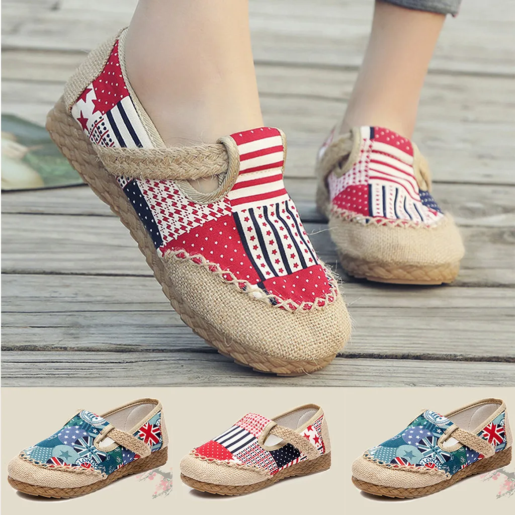 

Women's lightweight flat bottom breathable linen round head comfortable casual pedals lazy shoes shoes peas shoes 2020