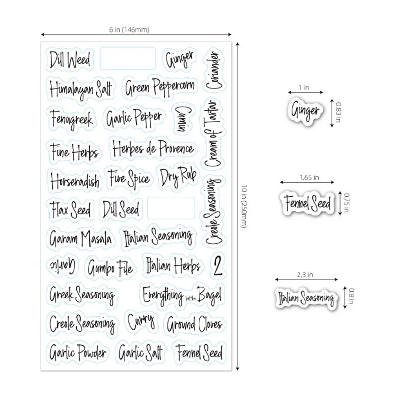 

8Sheets Labels Transparent Waterproof Pantry Stickers Labels Supplies for Pantry Food Kitchen Spice Stickers Jar Kitchen Gadgets