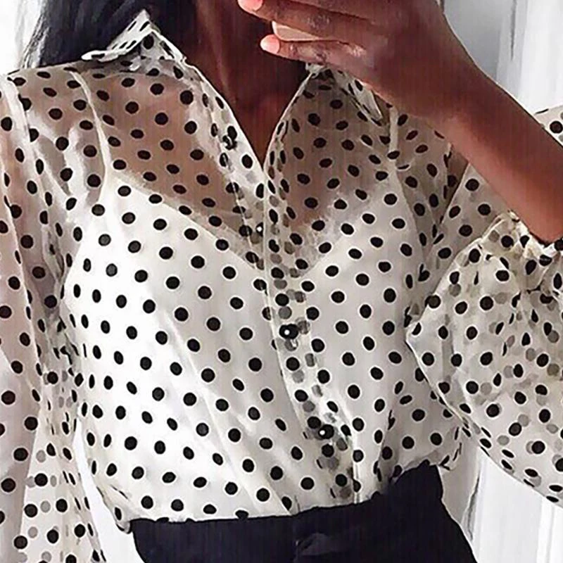 Осенняя сетчатая блузка для женщин 2020 сексуальные прозрачные майки с рукавами