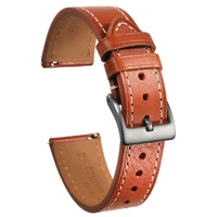 hemsut italy genuine cow leather watch band for man vintage soft wrap handmade leather watch straps quick release 22mm18mm20mm