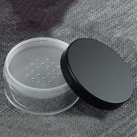30g50g plastic loose powder jar with sifter empty cosmetic container black matte cap makeup compact portable loose powder box