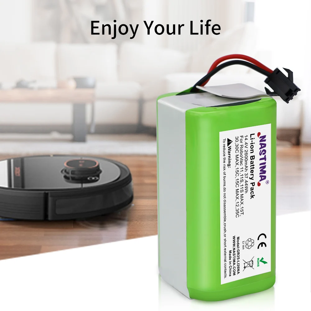

Nastima Li-ion battery 14.4V 2600mAh for Conga Excellence 990 Ecovacs Deebot N79 N79S DN622, Eufy Robovac 11 11S 12 15C 15S 35C