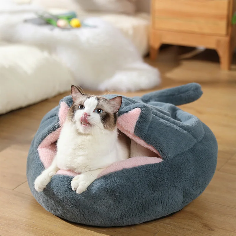 

2 In 1 Pet Dog Cat Bed Round Plush Cat Warm Bed House Soft Long Plush Bed For Small Dogs For Cats Nest Beds