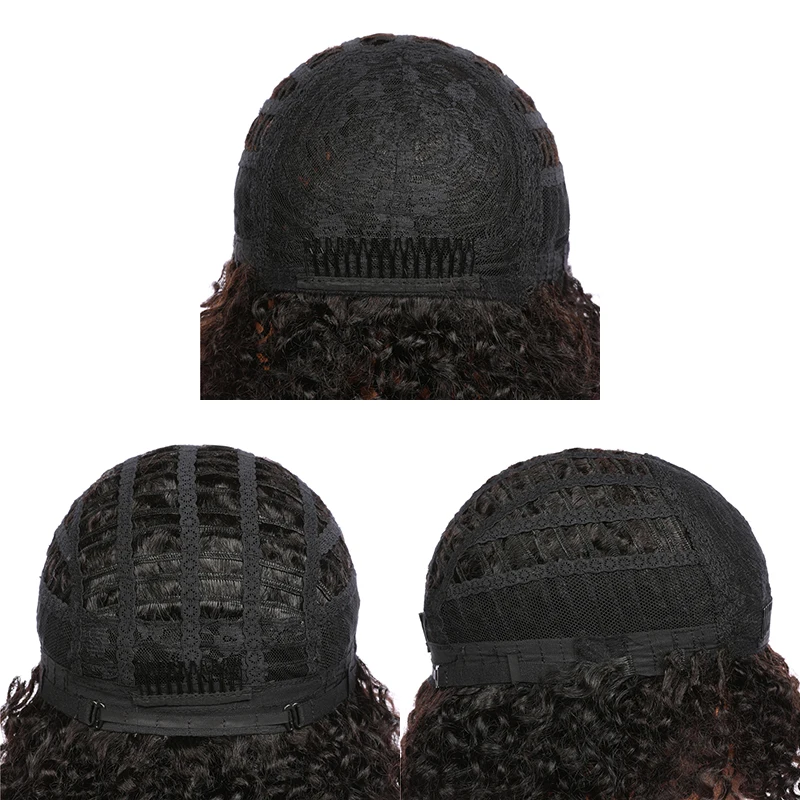 Парик короткого стрижки Пикси цвета омбре с челкой Бразильские волосы Реми 100%