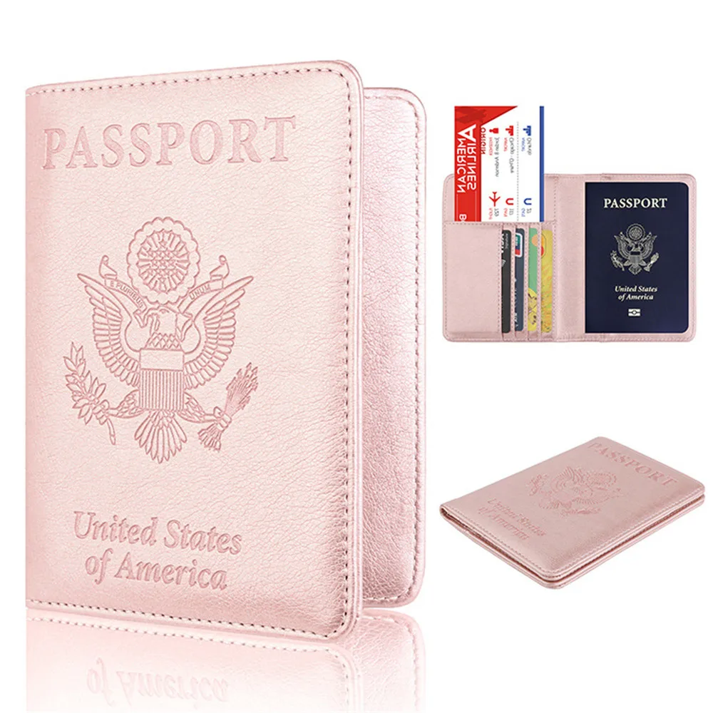 22 Colors Luxury Solid Passport Cover for Men Women Travel Passport Case Travel Document Cover RFID Card Holders Wallet