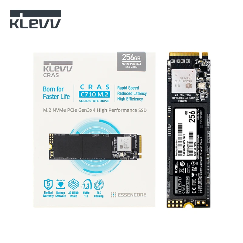 

KLEVV SSD CRAS C710 Solid State Disk Internal Hard Drive NVMe M.2 2280 256GB 512GB High Speed 1TB PCIe Gen 3x4 For Computer