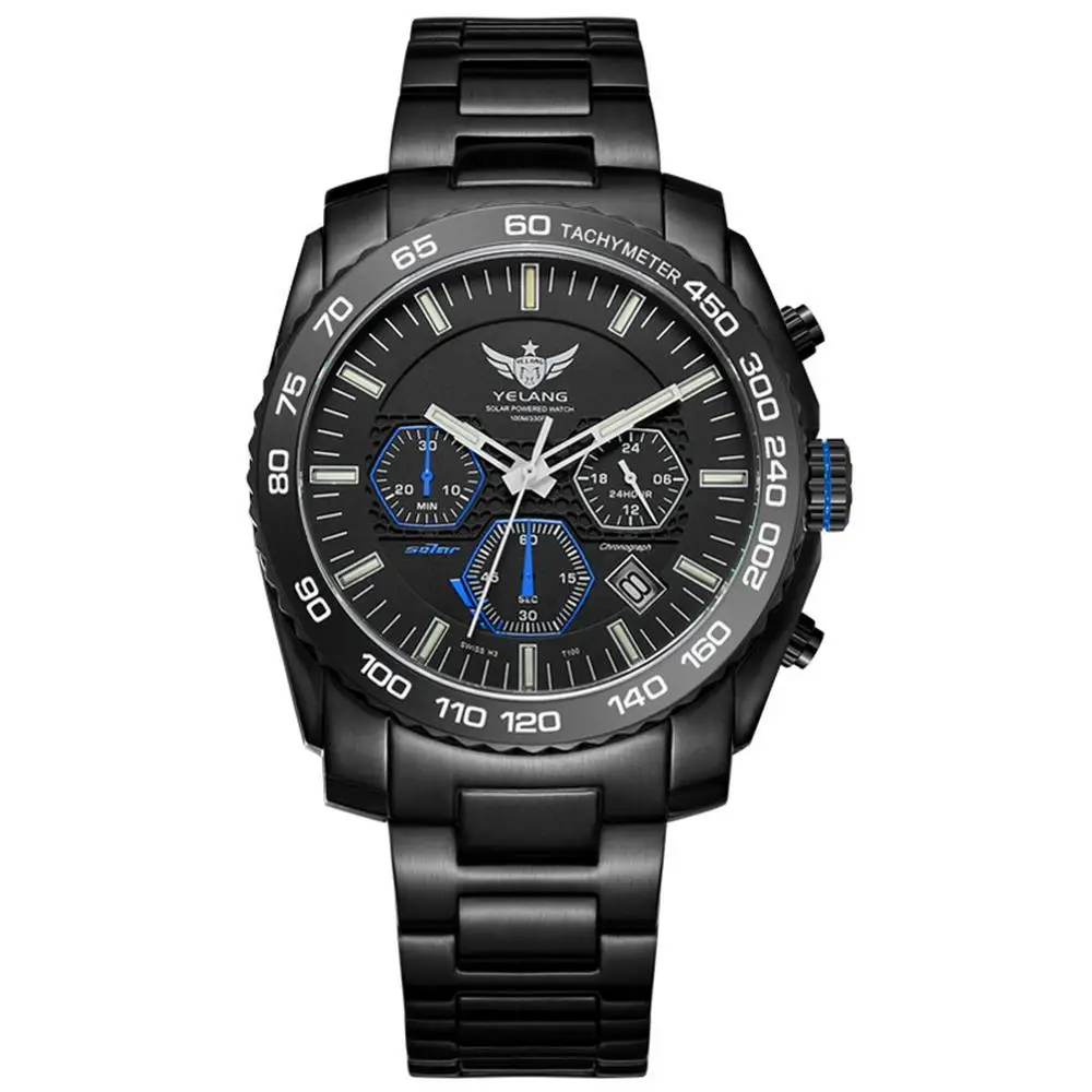Мужские часы с тритием Yelang мужские Eco Drive армейские наручные T100 H3 светящиеся