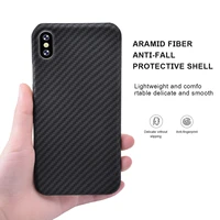 aramid carbon fiber cel phone case for iphone x xr xs max half coverage ultra light and thin luxury business hard shell cover