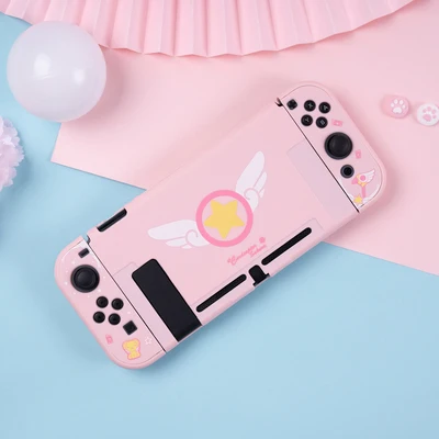 Kingd NS Switch силиконовый защитный чехол для ПК, Набор для nintendo Switch, аксессуары для консоли Joy-Con, чехол для контроллера - Цвет: Magic Pink case
