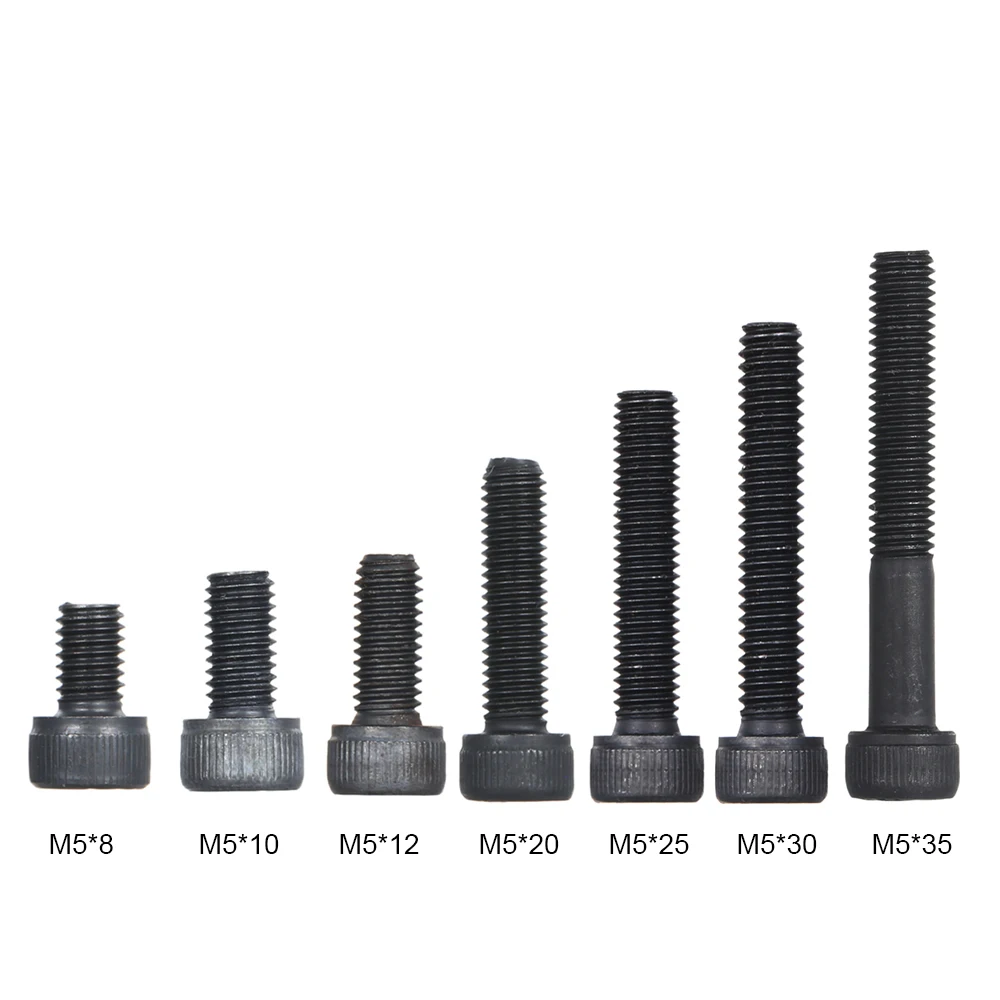 5 шт./лот высокая прочность Кепки цилиндр шестигранный болт болты черный винтов с