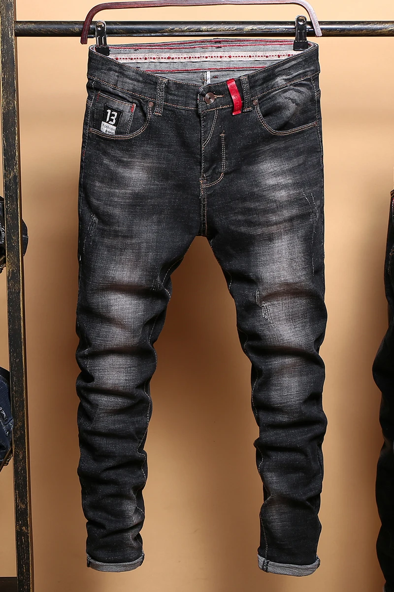 

Men's Black Jeans Slim Denim Jeans Good Quality Men Skinny Solid Jeans Pencil Pants New Male Black Skinny Jeans