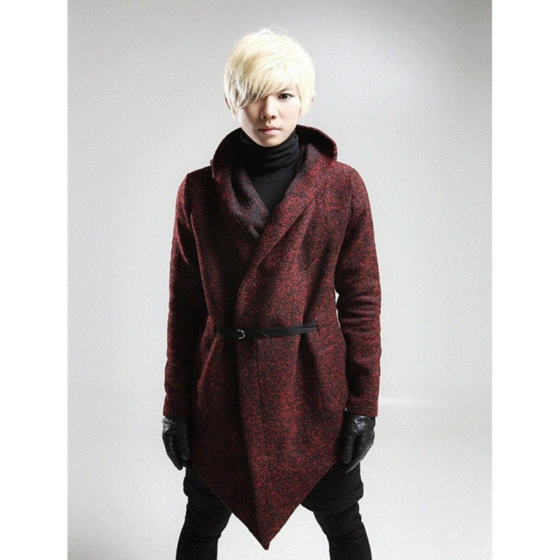 Мужская куртка-накидка в готическом стиле, облегающая ветровка средней длины с капюшоном, Осень-зима, новинка от AliExpress RU&CIS NEW
